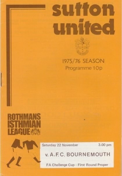 Sutton United v AFC Bournemouth 22-Nov-1975