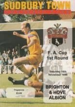 Sudbury Town v Brighton & Hove Albion 16-Nov-1996