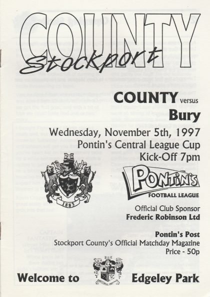 Stockport County Reserves v Bury Reserves 05-Nov-1997