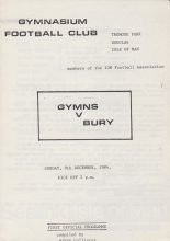 Gymnasium v Bury 09-Dec-1984