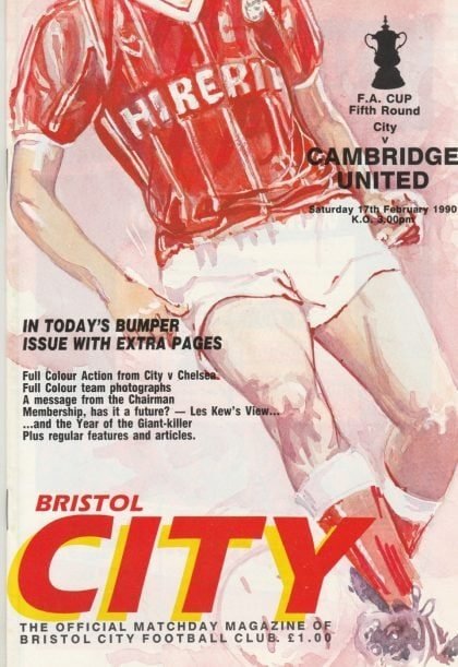 Bristol City v Cambridge United 17-Feb- 1990