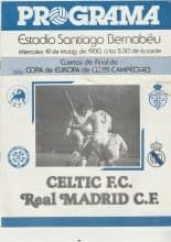 Real Madrid v Glasgow Celtic  19-Mar-1980