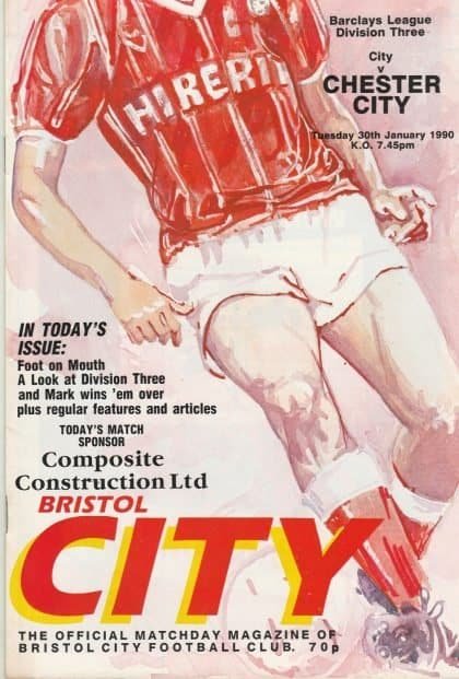 Bristol City v Chester City 30-Jan- 1990
