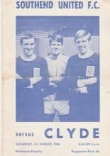 Southend United v Clyde 03-Aug-1968