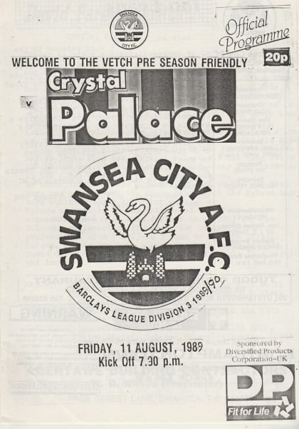 Swansea City v Crystal Palace 11-Aug-1989