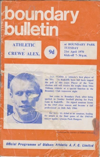 Oldham Athletic v Crewe Alexandra 21-Apr-1970