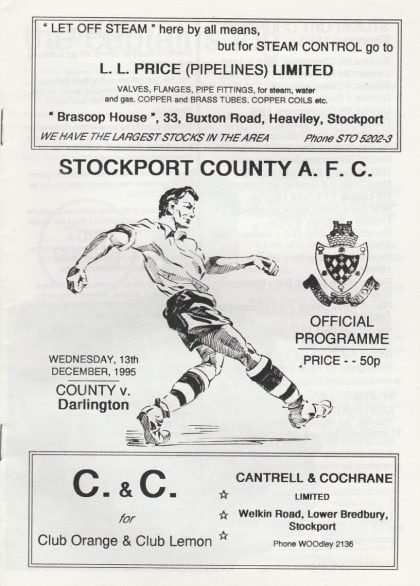 Stockport County Reserves v Darlington Reserves  13-Dec-1995