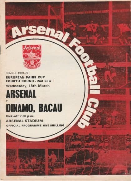 Arsenal v Dinamo Bacau 18-Mar-1970
