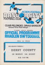 Bangor City v Derby County 14-Aug-1978