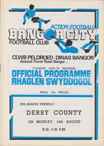 Bangor City v Derby County 14-Aug-1978