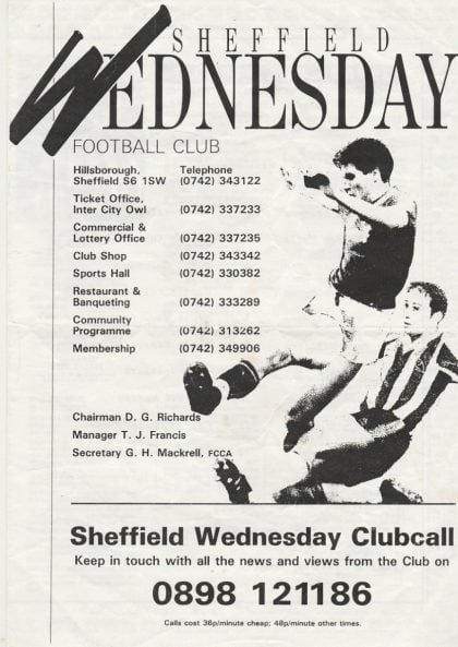 Sheffield Wednesday Reserves v Derby County Reserves  19-Oct-1993