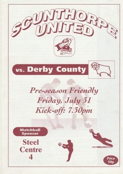 Scunthorpe United v Derby County  31-Jul-1998