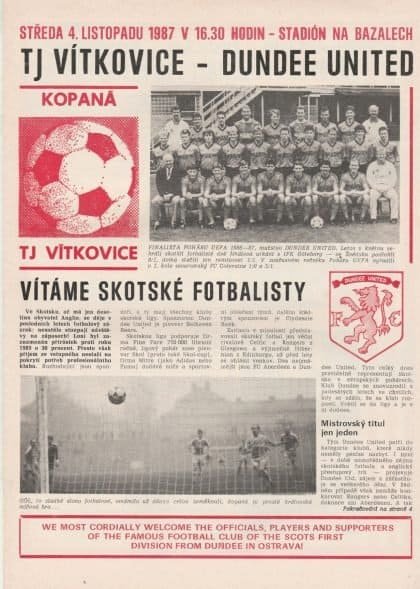 TJ Vitkovice v Dundee United 04-Nov-1987