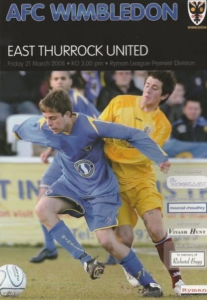 AFC Wimbledon v East Thurrock United 21-Mar-2008