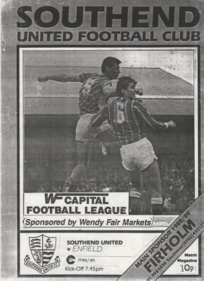 Southend United Reserves v Enfield Reserves  1988-89