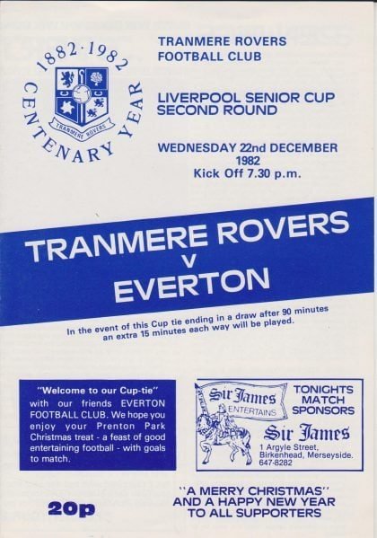 Tranmere Rovers v Everton 22-Dec-1982