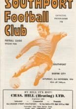 Southport v Exeter City  02-Nov-1974
