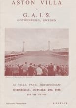 Aston Villa v G.A.I.S. Gothenburg   29-Oct-1958