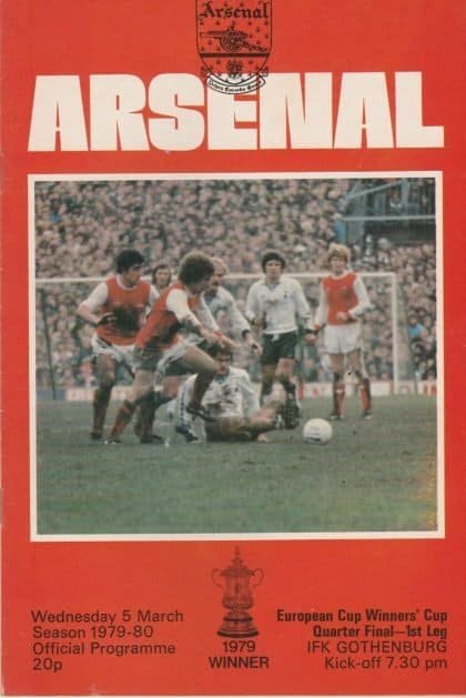 Arsenal v IFK Gothenburg  05-Mar-1980