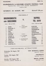 Bournemouth & Boscombe v Hapoel Tel Aviv 05-Aug-1967