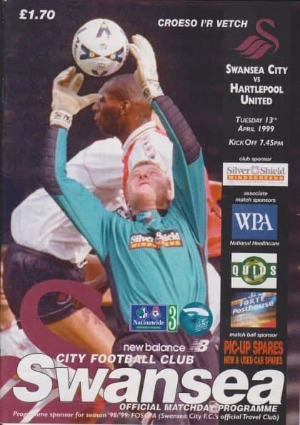 Swansea City v Hartlepool United 13-Apr-1999