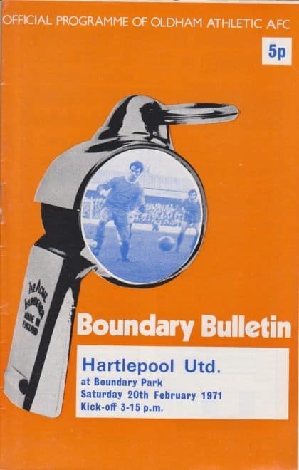 Oldham Athletic v Hartlepool United 20-Feb-1971