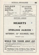 Stirling Albion v Heart of Midlothian  23-Dec-1967
