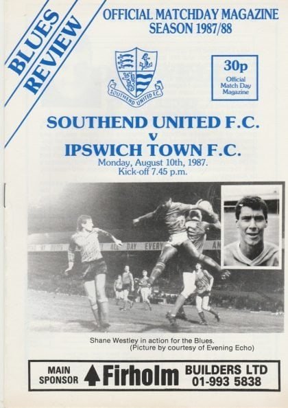 Southend United v Ipswich Town  10-Aug-1987