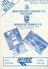 Southend United v Ipswich Town  14-Aug-1990
