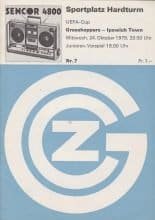 Grasshoppers Zurich v Ipswich Town 24-Oct-1979