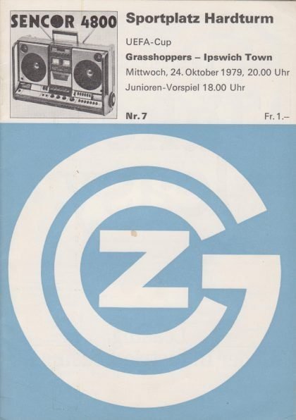 Grasshoppers Zurich v Ipswich Town 24-Oct-1979
