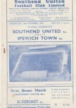 Southend United Reserves v Ipswich Town Reserves  26-Dec-1957