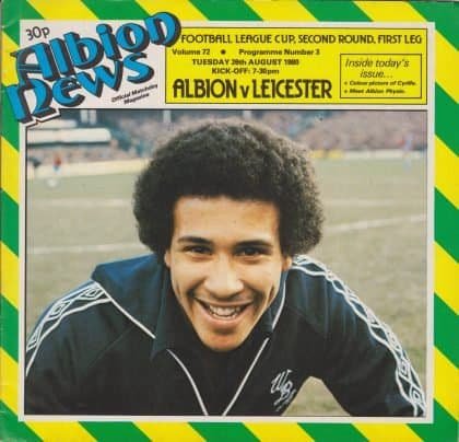 West Bromwich Albion v Leicester City 26-Aug-1980
