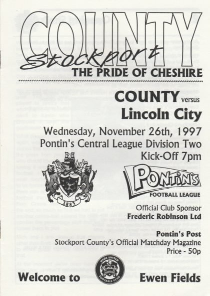 Stockport County Reserves v Lincoln City Reserves 26-Nov-1997