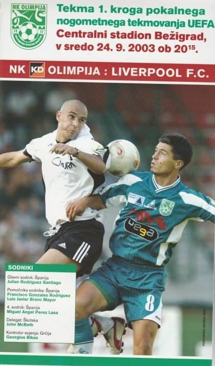 Olimpija Ljubljana v Liverpool   24-Sep-2003