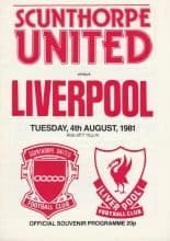 Scunthorpe United v Liverpool 04-Aug-1981