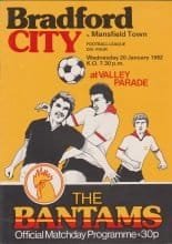 Bradford City v Mansfield Town 20-Jan-1982