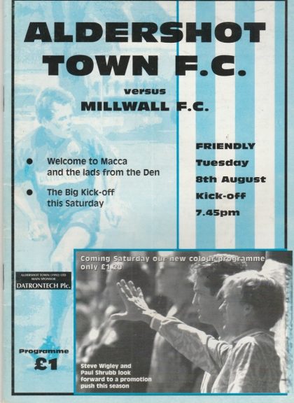 Aldershot Town v Millwall  08-Aug-1995