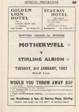 Stirling Albion v Motherwell   03-Jan-1967