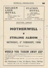 Stirling Albion v Motherwell  03-Feb-1968