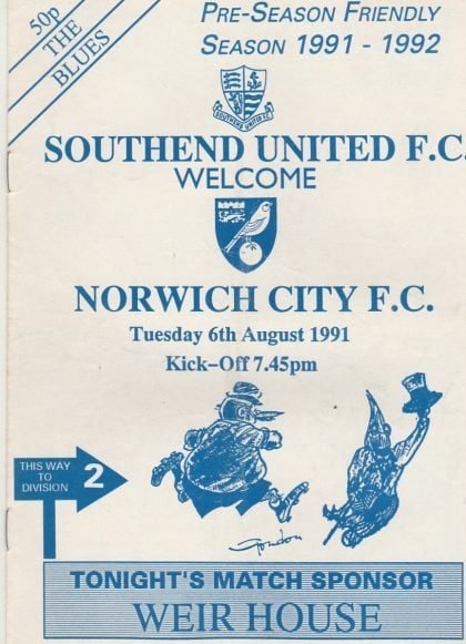 Southend United v Norwich City  06-Aug-1991