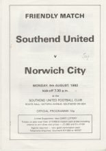 Southend United v Norwich City  09-Aug-1982
