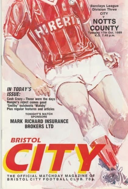 Bristol City v Notts County 17-Oct-1989