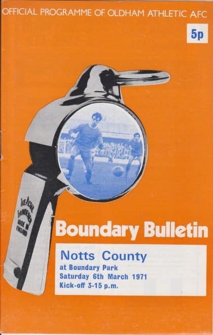 Oldham Athletic v Notts County 06-Mar-1971