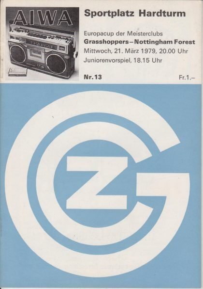 Grasshoppers Zurich v Nottingham Forest  21-Mar-1979