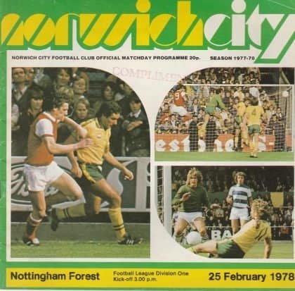 Norwich City v Nottingham Forest 25-Feb-1978