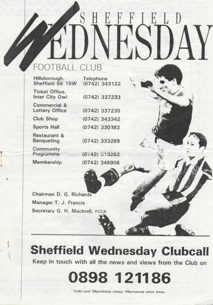 Sheffield Wednesday Reserves v Nottingham Forest Reserves  28-Oct-1993