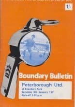 Oldham Athletic v Peterborough United 09-Jan-1971