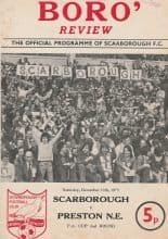 Scarborough v Preston North End  13-Dec-1975