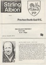Stirling Albion v Preston North End  28-Jul-1980